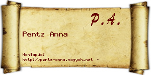 Pentz Anna névjegykártya