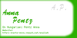 anna pentz business card